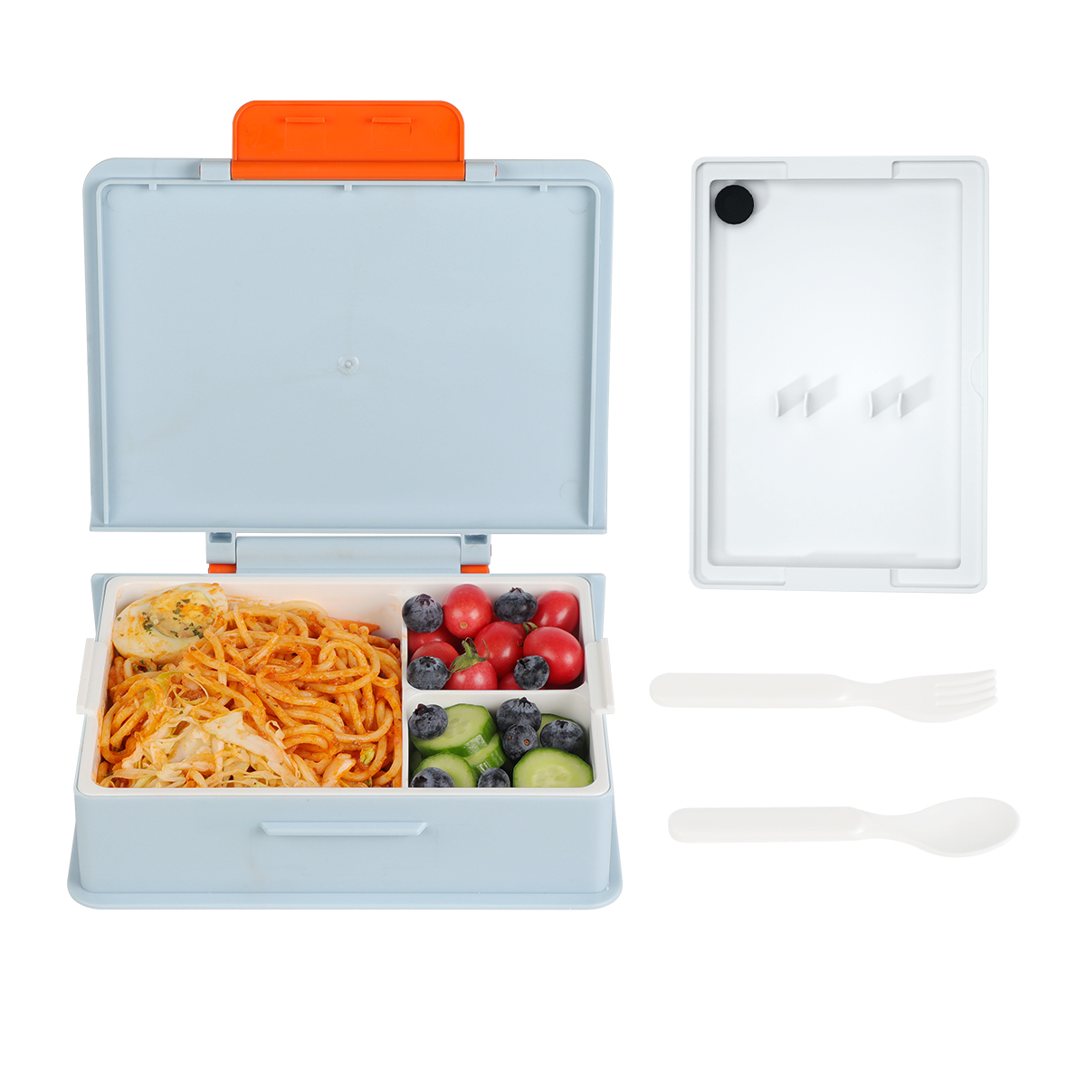 100% New Design 3 Compartment Lunch Box For Kids And Adults With Handle, Microwave Safe And BPA Free