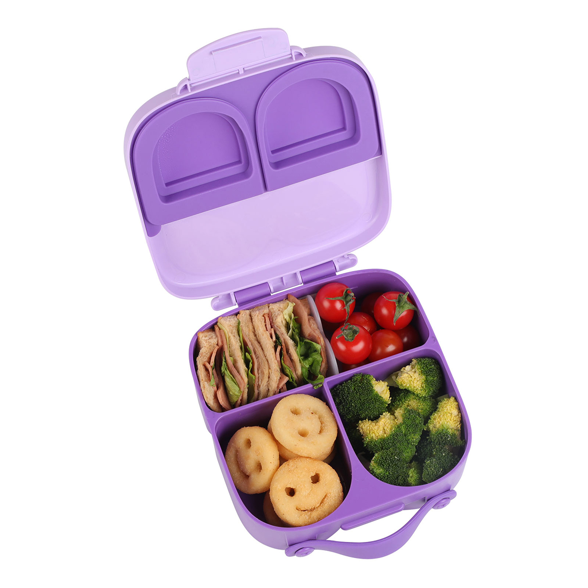 Cute Bunny Design Bento Box For Kids Children With 4 Compartment, Portable Plastic Lunch Box BPA Free