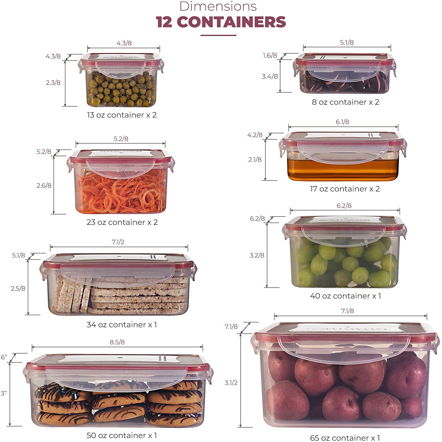 12pcs Set Food Storage Containers with Lids Reusable Plastic Containers