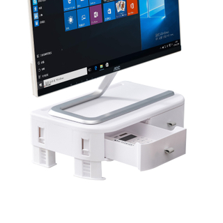 Adjustable Monitor Stand Riser with Storage Bins