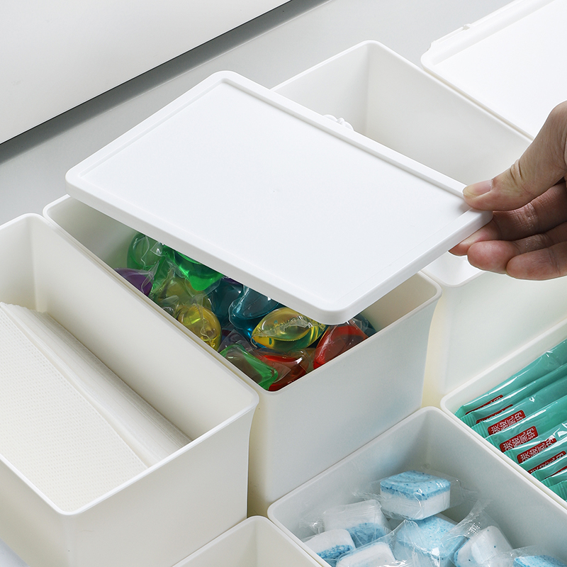 Small Multi-functional Storage Organizer With Foldable Lids