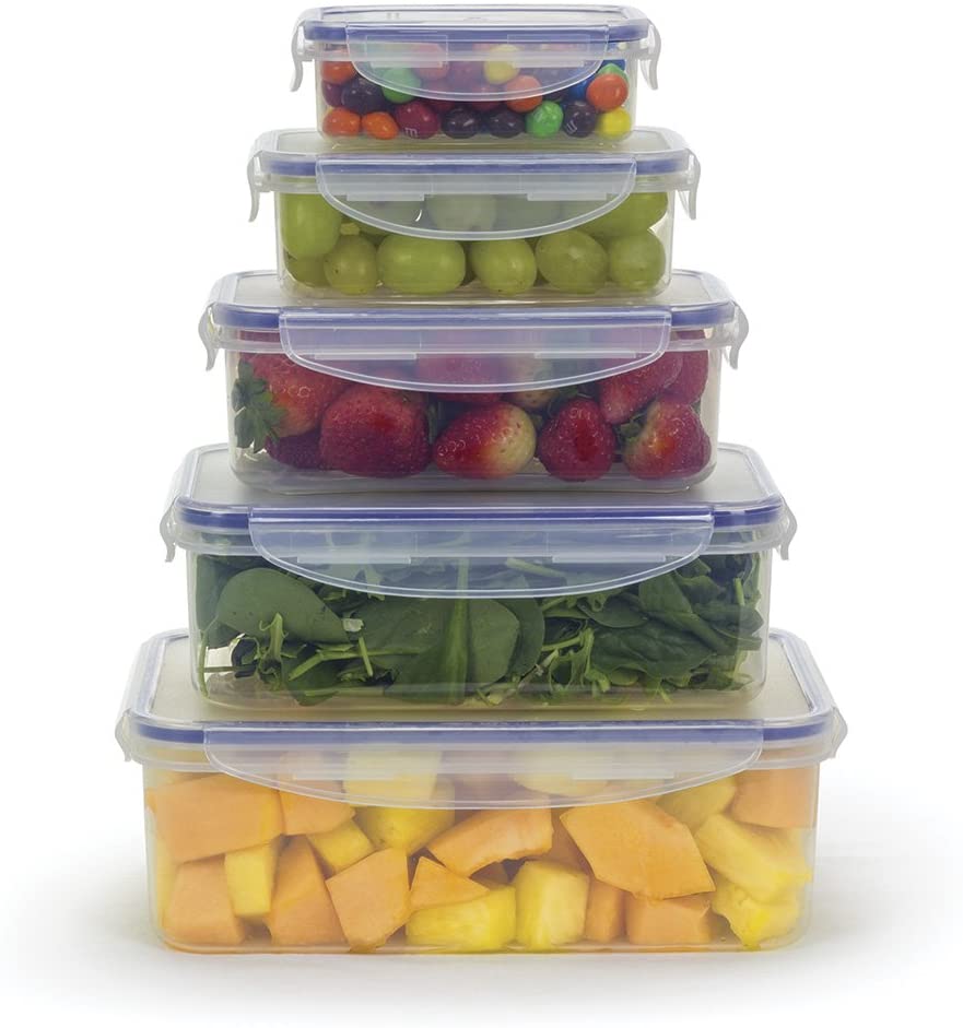 Food Storage Airtight Nested Plastic Containers with Locking Lids