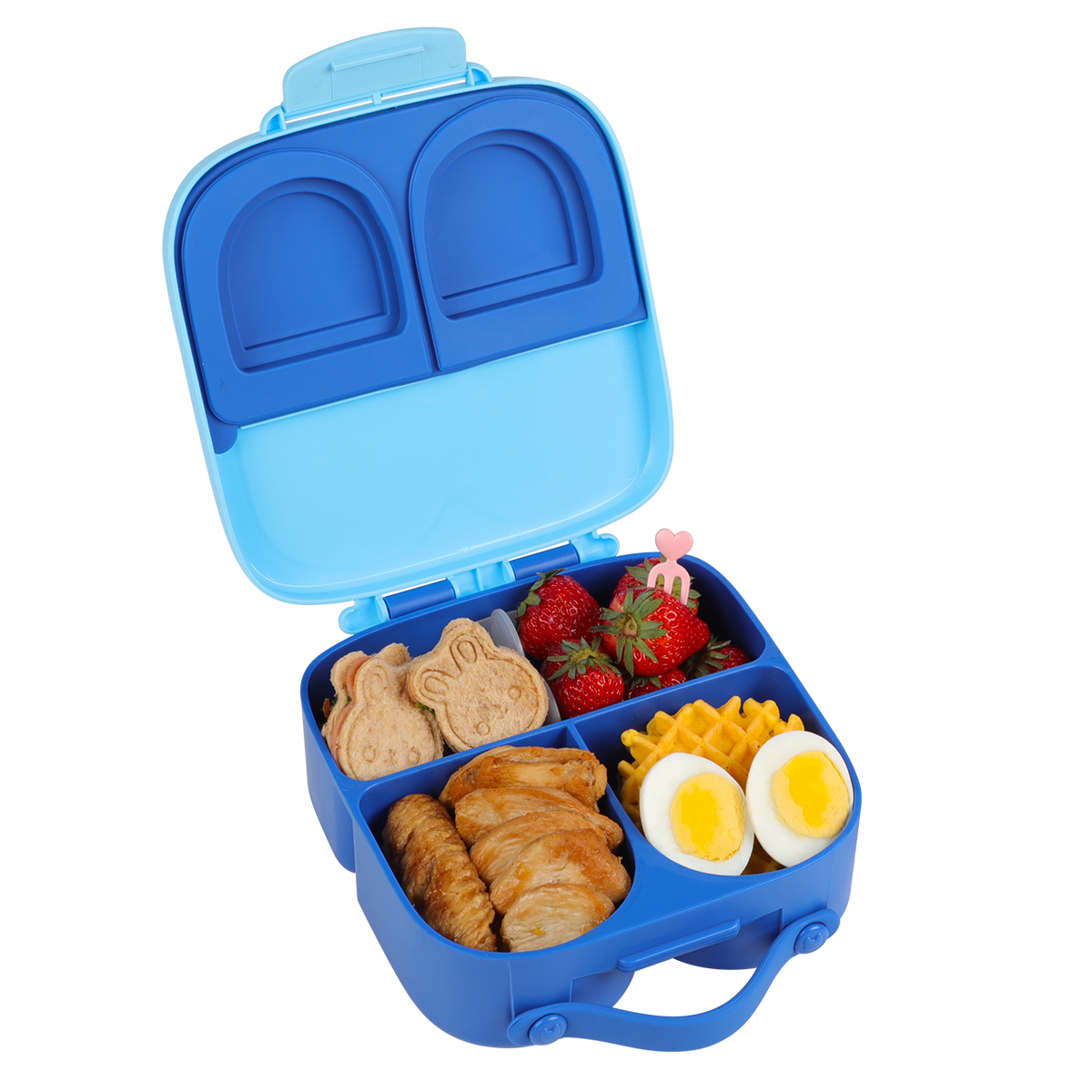 Kids 3 Compartment Food Container Divided Rectangle Bento Box