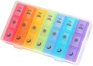 Portable Weekly Medicine Pill Box Organizer