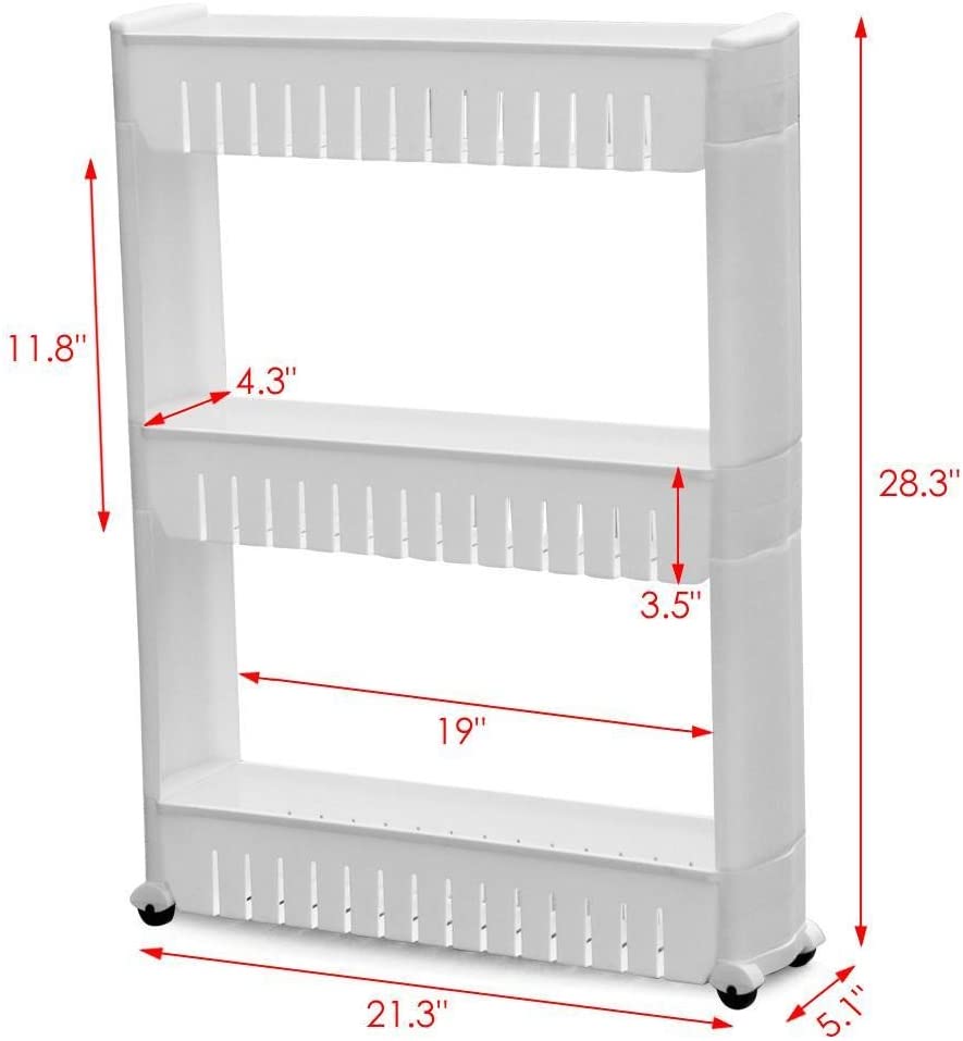 3 Layer Slide Out Rolling Slim Storage Cart