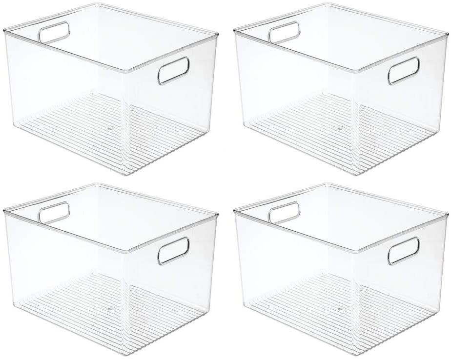 Plastic Storage Organizer Container Bins Holders with Handles 